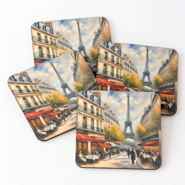Item preview, Paris cafe scene with Eiffel Tower designed and sold by JackFreestone.