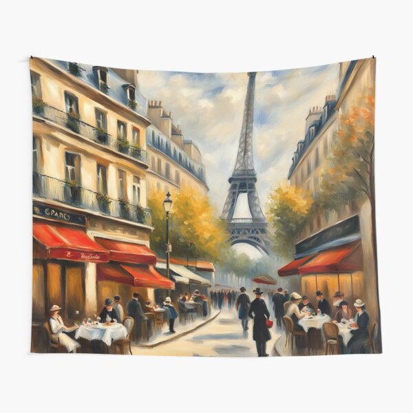 Item preview, Paris cafe scene with Eiffel Tower designed and sold by JackFreestone.