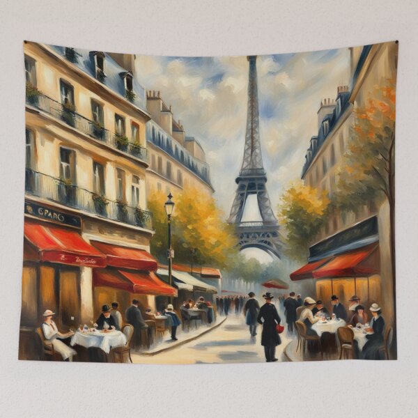 Item preview, Paris cafe scene with Eiffel Tower designed and sold by JackFreestone.