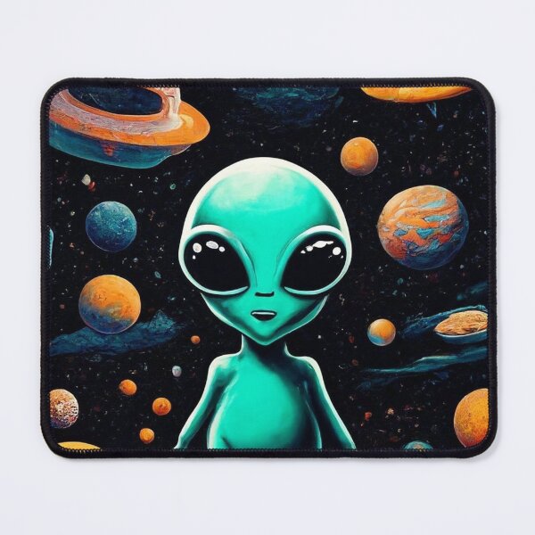 Item preview, Galactic Encounter: Cosmic Alien Amidst Planetary Dreamscape designed and sold by Alleycat0518.