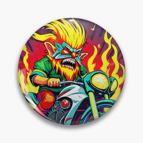 Item preview, Angry Troll with Burning Hair riding a Motorcycle designed and sold by BADESIGNZZ.