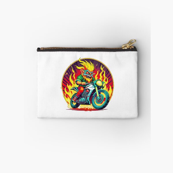 Item preview, Angry Troll with Burning Hair riding a Motorcycle designed and sold by BADESIGNZZ.