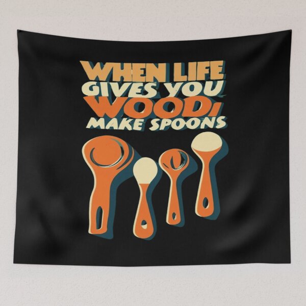 Item preview, When Life Gives You Wood Make Spoons, Whittling And Wood Carving designed and sold by UrbanGraphixs.