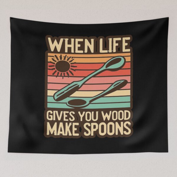 Item preview, When Life Gives You Wood Make Spoons, Whittling And Wood Carving designed and sold by UrbanGraphixs.