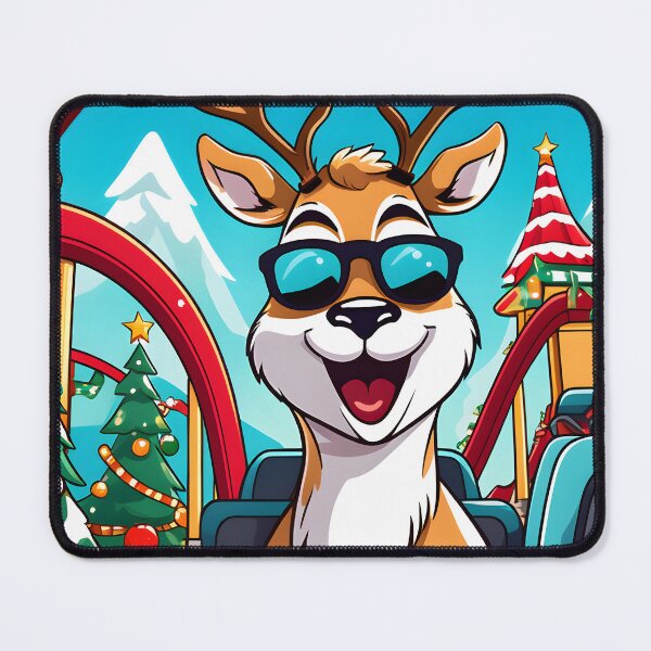 Item preview, Rudolph riding a roller coaster to deliver Christmas presents designed and sold by qoaqja.