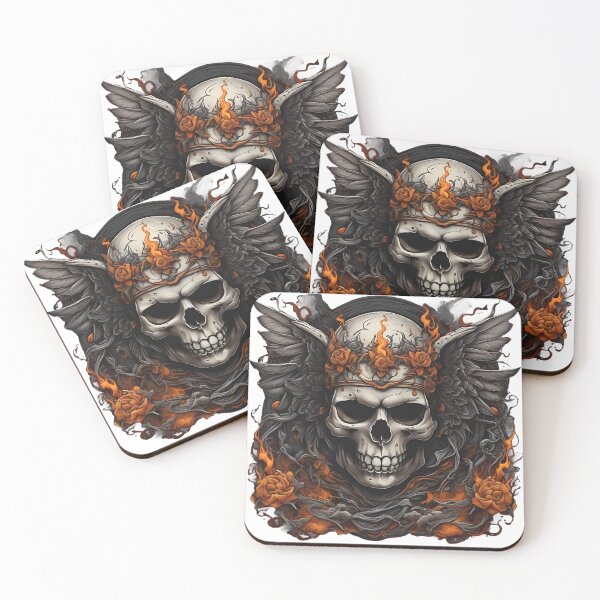 Item preview, Funny skull head with wings flame T-shirt designed and sold by TimTeeVogue.