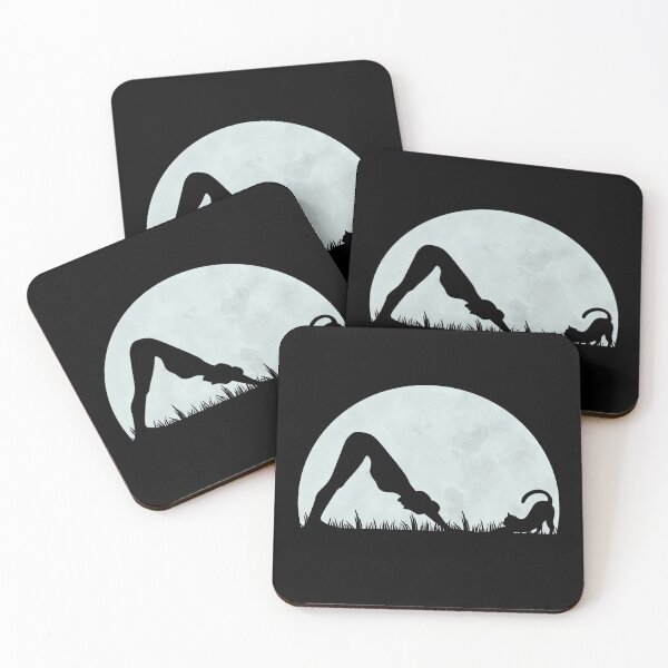 Item preview, Downward Dog Cat Yoga By Moonlight - Cute designed and sold by humnoo.