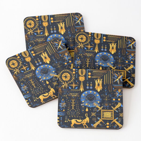 Item preview, African Tribal Gold Blue Black Design designed and sold by mittie101.