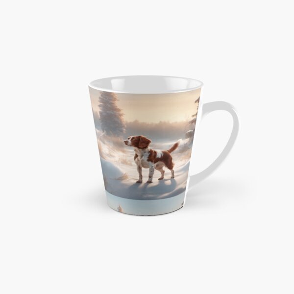 Item preview, Brittany Spaniel in the winter landscape designed and sold by tchilipepper.