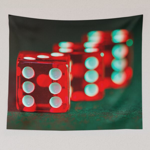 Item preview, A group of three 6-sided gaming dice on a dark background designed and sold by Giuseppe Cammino.