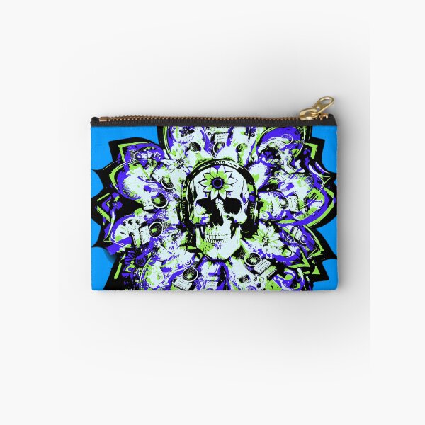 Item preview, Bold Blue & Green Guitar Skullflower | Rock & Roll Music Flower & Skull Graphic designed and sold by DopeStick.