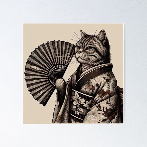 Item preview, Feline Grace in Cultural Attire designed and sold by PictorialWhimsy.