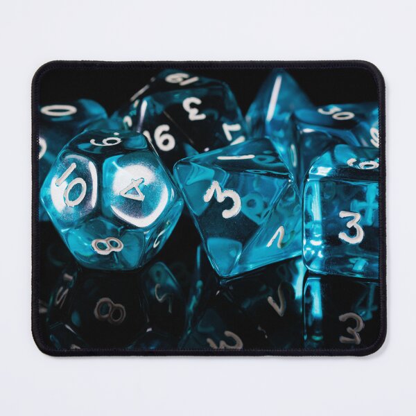 Item preview, A full set of turquoise gaming dice on a black background designed and sold by Giuseppe Cammino.