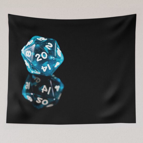Item preview, A turquoise 20-sided gaming dice on a black background designed and sold by Giuseppe Cammino.