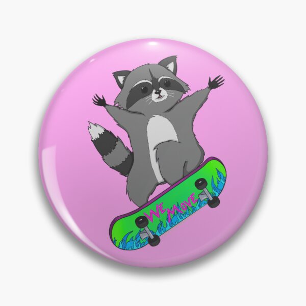 Item preview, Skater raccoon designed and sold by SkullKittens.