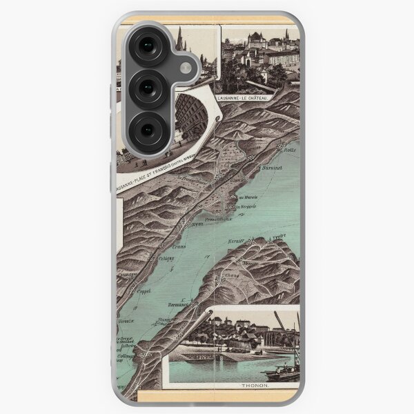 Item preview, Vintage Pictorial Map of Lake Geneva (1870) designed and sold by BravuraMedia.