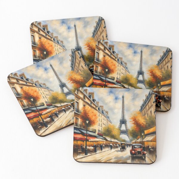 Item preview, Paris street with Eiffel Tower and cars designed and sold by JackFreestone.