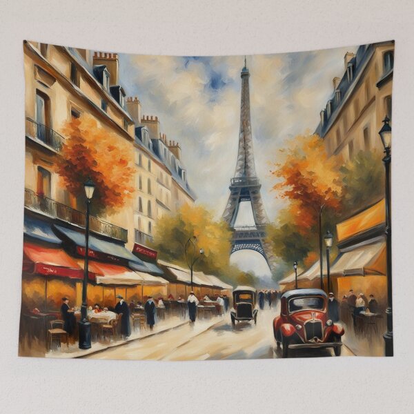 Item preview, Paris street with Eiffel Tower and cars designed and sold by JackFreestone.