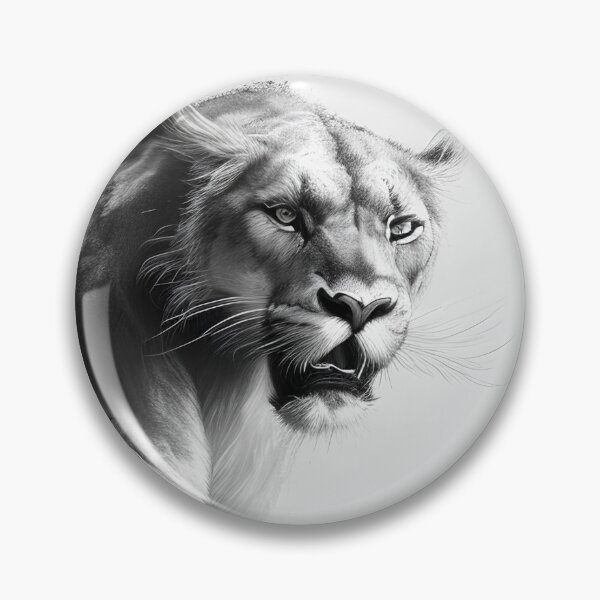 Item preview, Black and white lioness pencil drawing designed and sold by Pencil-Art.