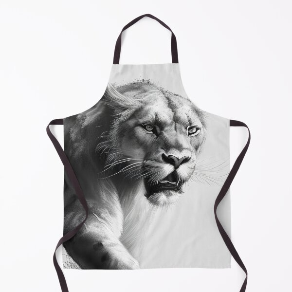Item preview, Black and white lioness pencil drawing designed and sold by Pencil-Art.