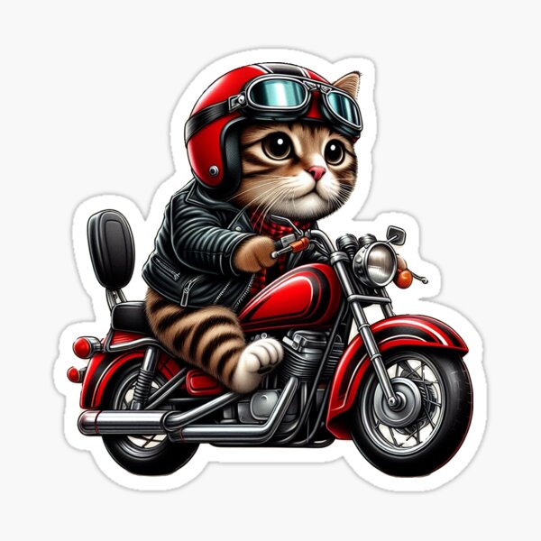 Item preview, Cat on a motorcycle designed and sold by InspirationByMe.