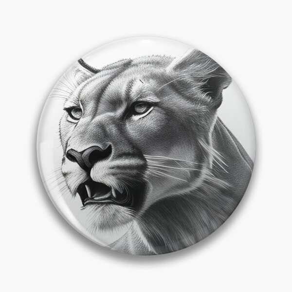 Item preview, Black and white lioness pencil drawing designed and sold by Pencil-Art.