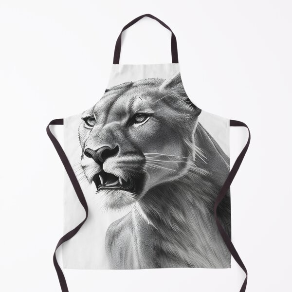 Item preview, Black and white lioness pencil drawing designed and sold by Pencil-Art.