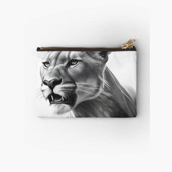 Item preview, Black and white lioness pencil drawing designed and sold by Pencil-Art.