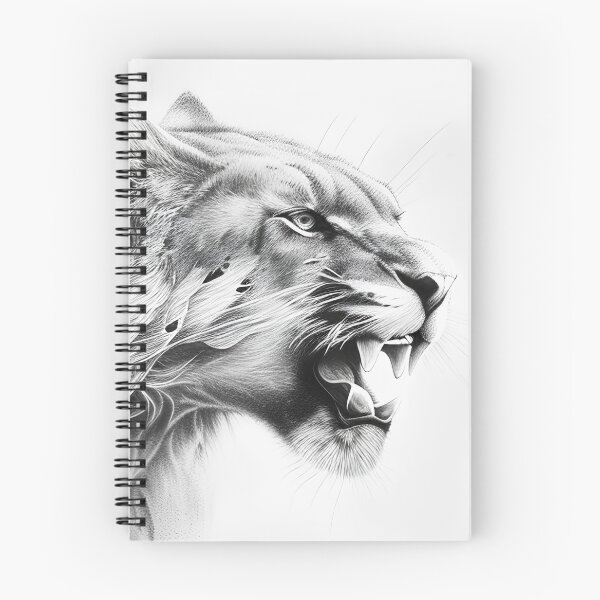 Item preview, Black and white lioness pencil drawing designed and sold by Pencil-Art.