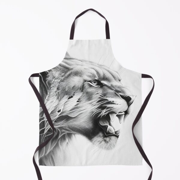 Item preview, Black and white lioness pencil drawing designed and sold by Pencil-Art.