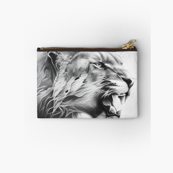 Item preview, Black and white lioness pencil drawing designed and sold by Pencil-Art.