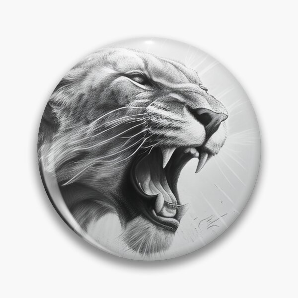 Item preview, Black and white lioness pencil drawing designed and sold by Pencil-Art.