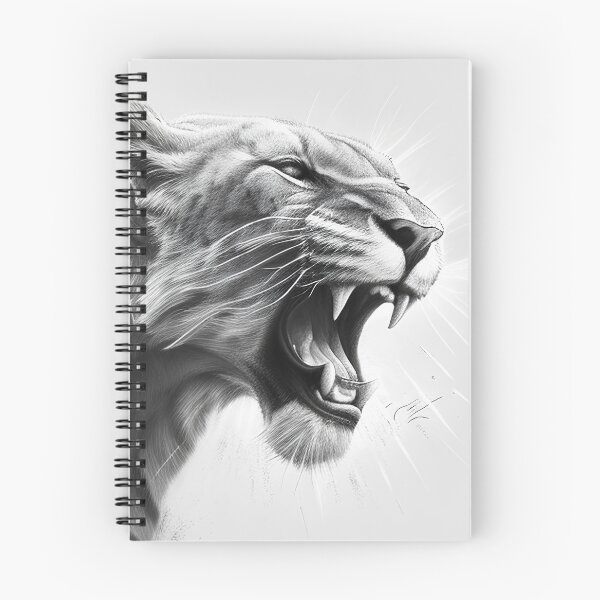 Item preview, Black and white lioness pencil drawing designed and sold by Pencil-Art.