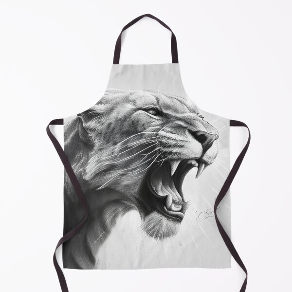 Item preview, Black and white lioness pencil drawing designed and sold by Pencil-Art.