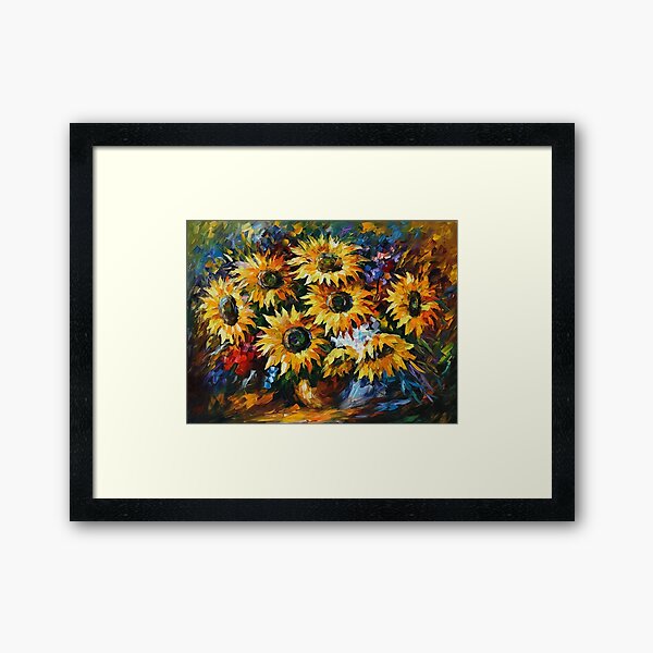 Item preview, Yellow sunflowers in the room, flowers in a vase, still life painting, Leonid Afremov designed and sold by clon-dot-net.