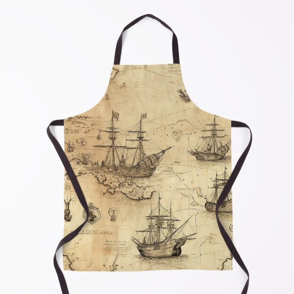 Item preview, Vintage Pirats map pattern designed and sold by Reichcorp.