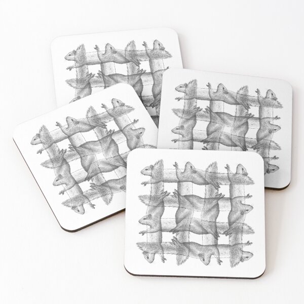 Item preview, Squirrel Pattern Gray Digital Illustration  designed and sold by Wiggly Lines.