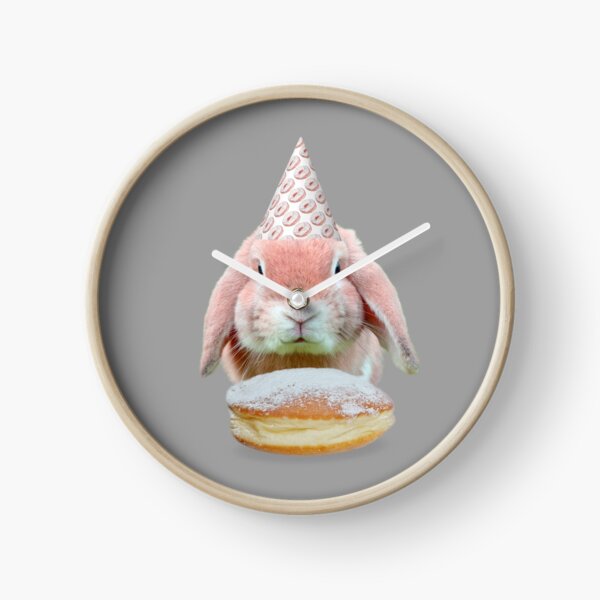 Rabbit Donut Party by Alice Monber Clock