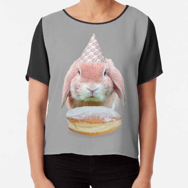 Rabbit Donut Party by Alice Monber Chiffon Top