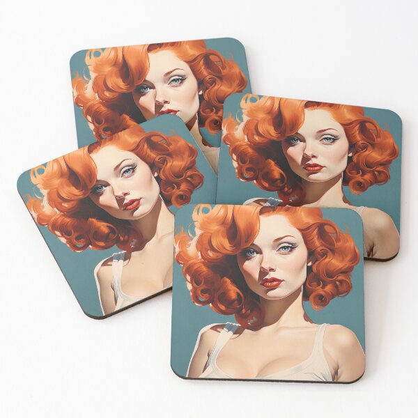 Item preview, Sultry Seductress Letting Crimson Curls Flow designed and sold by Retro Type.