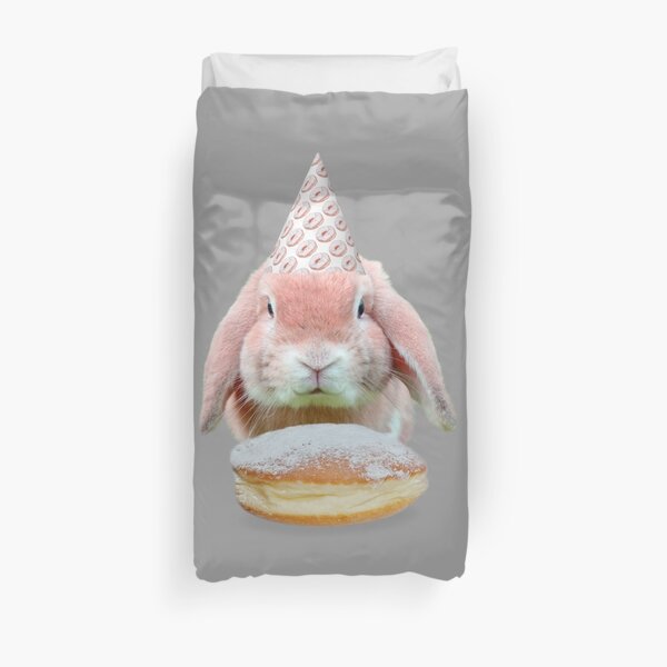 Rabbit Donut Party by Alice Monber Duvet Cover