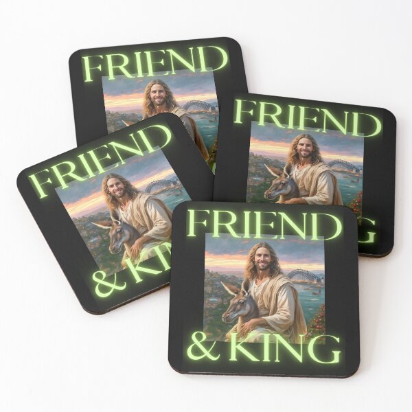 Item preview, Friend and King is Jesus in Sydney Aussie christian funny gifts for easter designed and sold by thankful-loco.