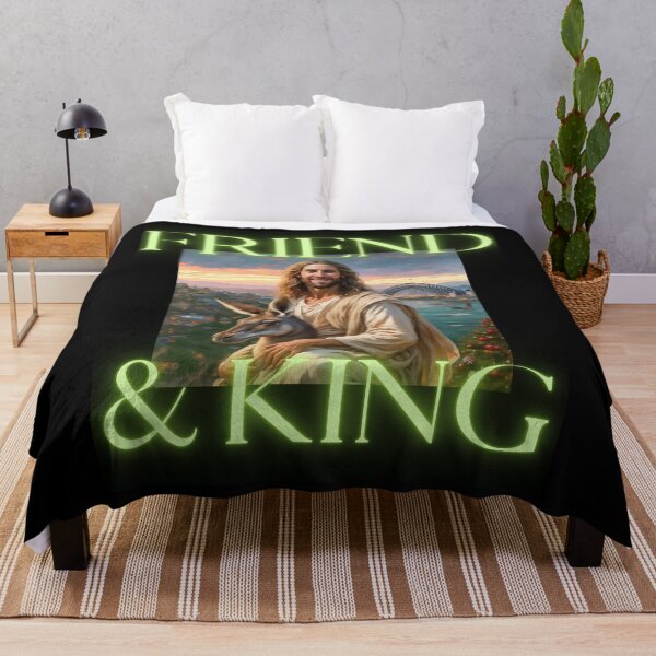 Item preview, Friend and King is Jesus in Sydney Aussie christian funny gifts for easter designed and sold by thankful-loco.