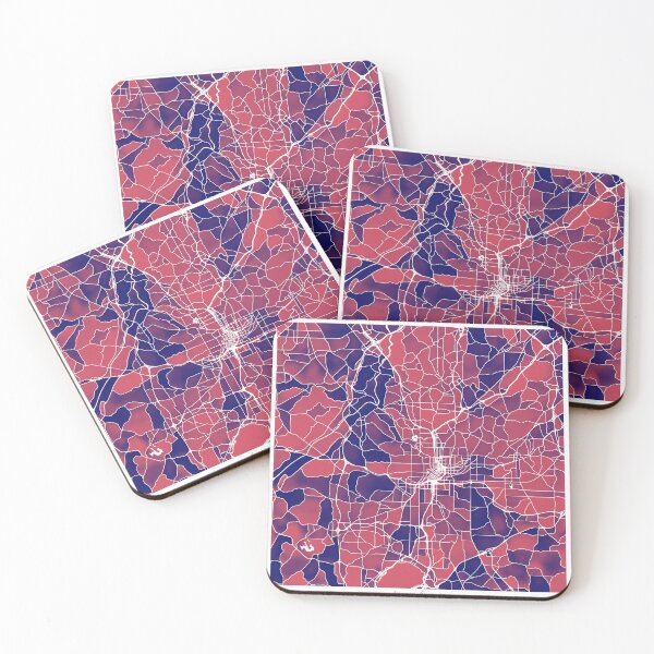 Item preview, Atlanta Georgia City Map - Red-Blue Duotone designed and sold by StylishStacks.