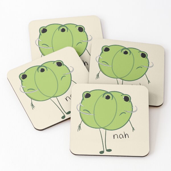 Item preview, Shaking head frog disagreeing saying nah doodle designed and sold by hellenjellen.