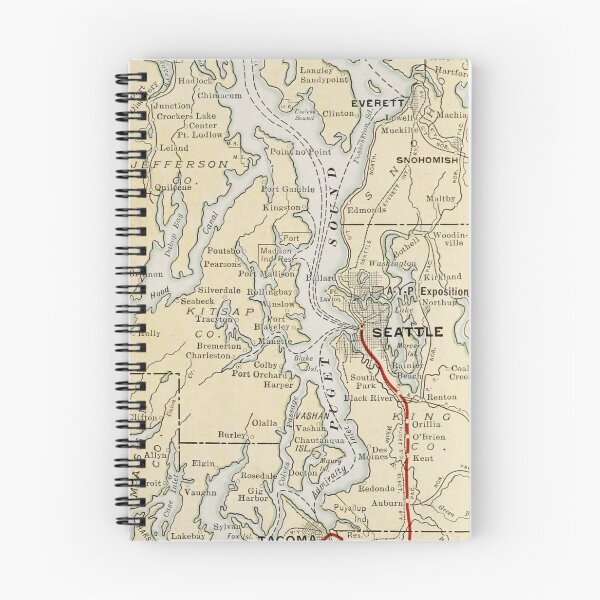Item preview, Vintage Map of The Puget Sound (1909) designed and sold by BravuraMedia.