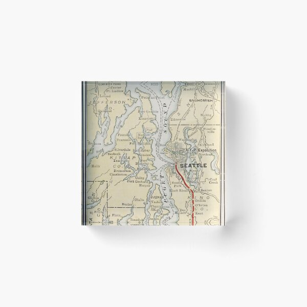 Item preview, Vintage Map of The Puget Sound (1909) designed and sold by BravuraMedia.