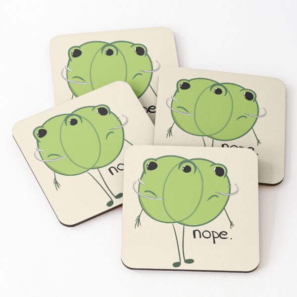 Item preview, Shaking head frog disagreeing saying nope doodle designed and sold by hellenjellen.