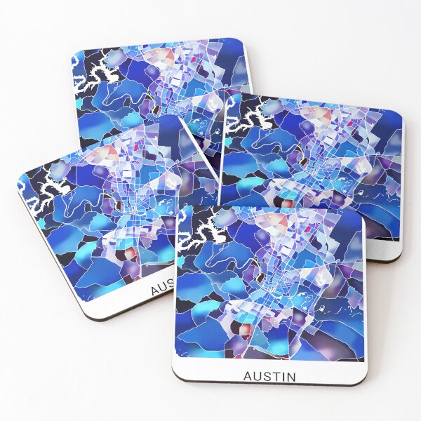 Item preview, Austin Texas Named City Map - Marine Blue designed and sold by StylishStacks.