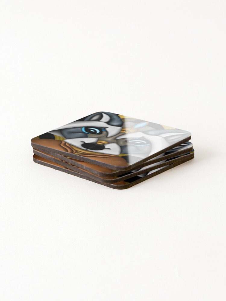 Thumbnail 4 of 5, Coasters (Set of 4), Cyber Racoon designed and sold by MoonRushers.